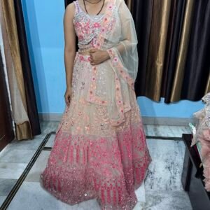 Elegant Pastel Wedding Lehenga Ensemble