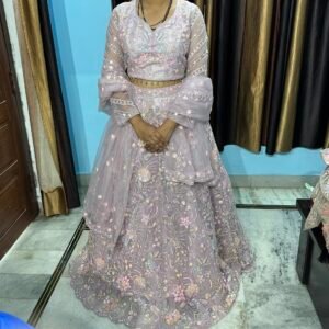 Lavender Bloom Embroidered Lehenga Set