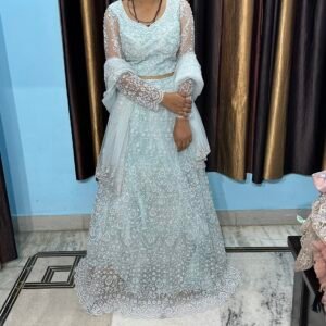 Blue Glow Embroidered Lehenga Set