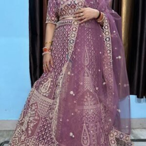 Mauve Palace Embroidered Lehenga Set