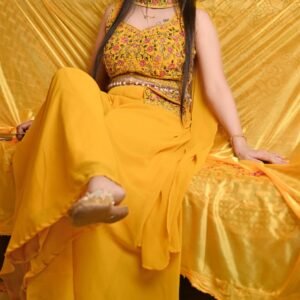 Sunshine Yellow Floral Lehenga Set