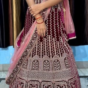 Maroon Palace Embroidered Lehenga Set